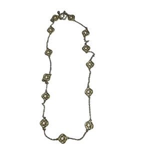 Fornash Gold Tone Celtic Knot Long Necklace 38"